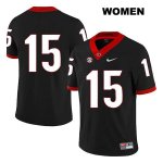 Women's Georgia Bulldogs NCAA #15 Lawrence Cager Nike Stitched Black Legend Authentic No Name College Football Jersey FHI6054CY